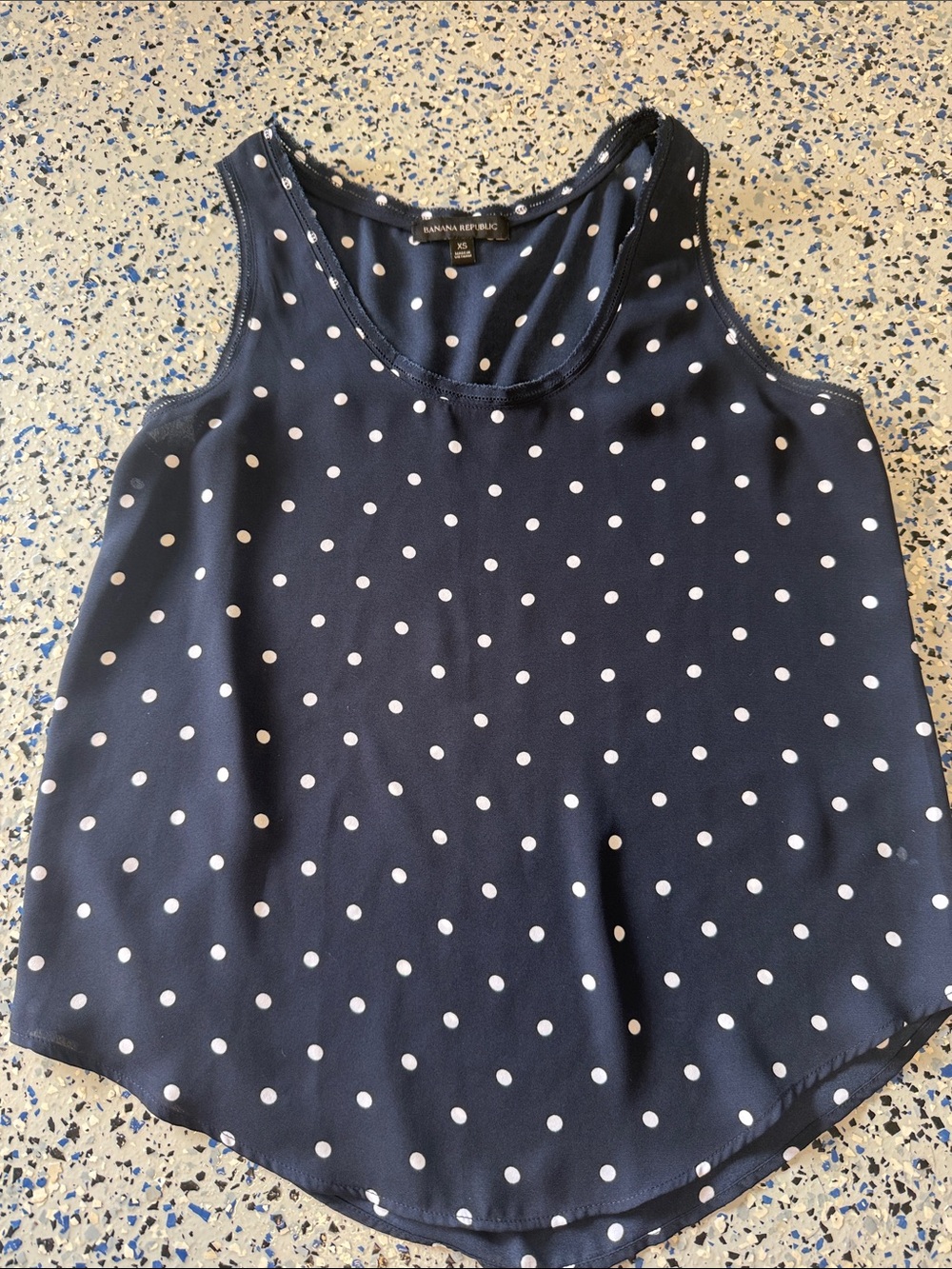 Banana Republic Navy Blue Polka Dot Sleeveless Camisole